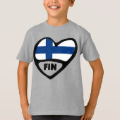 Finland Landcode vlaggenhart, FIN T-shirt (Voorkant)