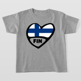 Finland Landcode vlaggenhart, FIN T-shirt