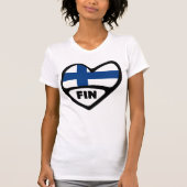 Finland Landcode vlaggenhart, FIN T-shirt (Voorkant)