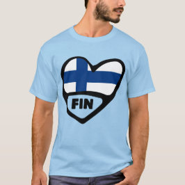 Finland Landcode vlaggenhart, FIN T-shirt