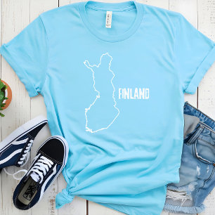 Finland Landkaart Omtrek Finse Grenslijn T-shirt