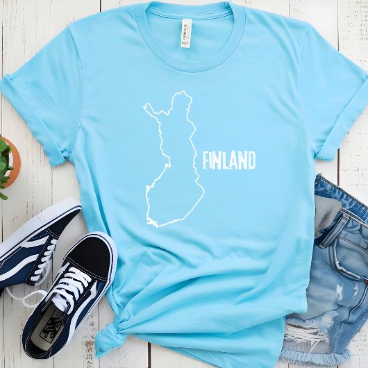 Finland Landkaart overzicht Finse grens T-shirt