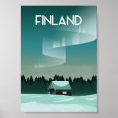 Finland Lapland  winter northern lights Poster (Voorkant)