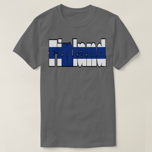 Finland Lettertype met Finse vlag T-shirt (Design voorkant)