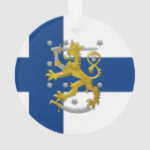 Finland Lion Flag Keepslag Ornament (achterkant)