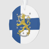 Finland Lion Flag Keepslag Ornament (voorkant)