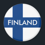 finland magneet<br><div class="desc">Vlag van Finland. De vlag van Finland (Fins: Suomen lippu,  Zweeds: Finlands flagga),  ook wel "siniristilippu" genoemd,  dateert van het begin van de 20e eeuw. Op een witte achtergrond is er een blauw Noords kruis,  dat het christendom vertegenwoordigt.</div>