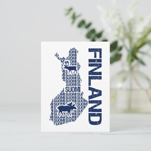  FINLAND MAP BRIEFKAART (Staand voorkant)