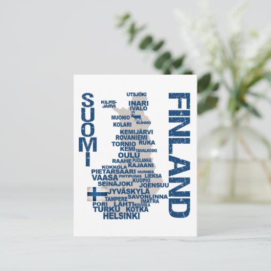 FINLAND MAP BRIEFKAART (Staand voorkant)