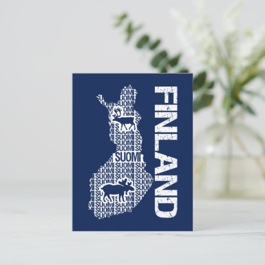 FINLAND MAP BRIEFKAART (Staand voorkant)