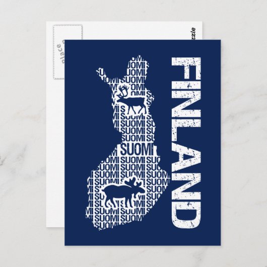 FINLAND MAP BRIEFKAART (Voorkant / Achterkant)