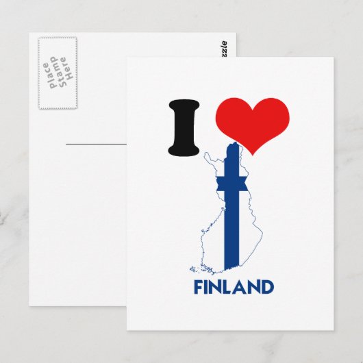 FINLAND MAP BRIEFKAART (Voorkant / Achterkant)