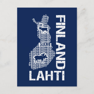  FINLAND MAP briefkaart - Lahti
