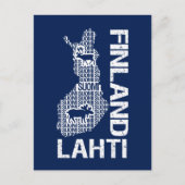  FINLAND MAP briefkaart - Lahti (Voorkant)
