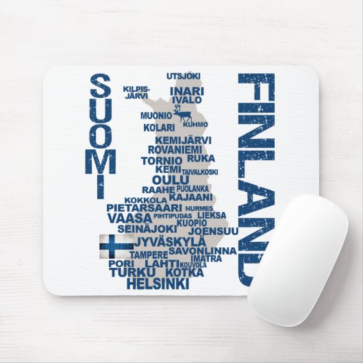 FINLAND MAP mousepad Muismat (Met muis)