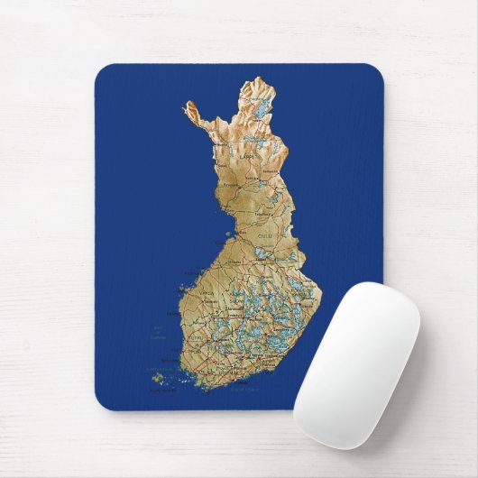 Finland Map Mousepad Muismat (Met muis)