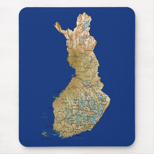 Finland Map Mousepad Muismat (Voorkant)