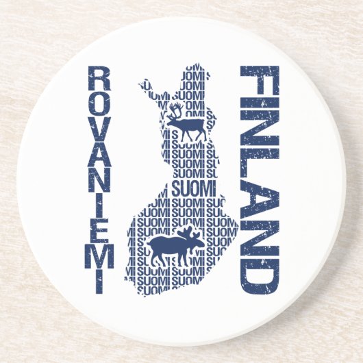 FINLAND MAP onderzetter - Rovaniemi (Voorkant)