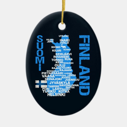 FINLAND MAP ornament - aanpasbaar (Voorkant)