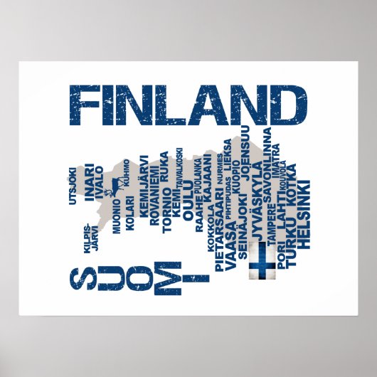 FINLAND MAP POSTER (Voorkant)
