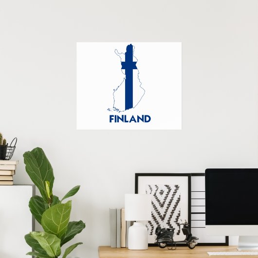 FINLAND MAP POSTER (Thuiskantoor)