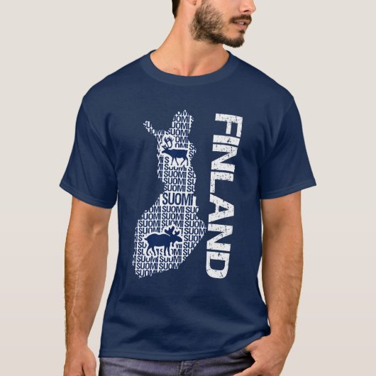 FINLAND MAP-shirt - kies stijl en kleur T-shirt (Voorkant)