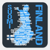 FINLAND MAP-stickers Vierkante Sticker (Voorkant)
