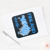 FINLAND MAP-stickers Vierkante Sticker (Envelop)