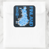 FINLAND MAP-stickers Vierkante Sticker (Tas)