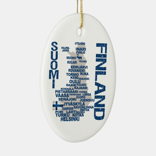 FINLAND MAP-versiering - aanpasbaar Keramisch Ornament (Rechts)