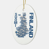 FINLAND MAP-versiering - aanpasbaar Keramisch Ornament (Links)