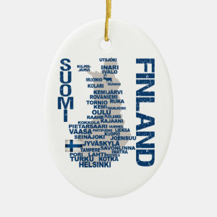 FINLAND MAP-versiering - aanpasbaar Keramisch Ornament