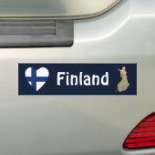 Finland Markthart + Kaart Bumpersticker (Op auto)