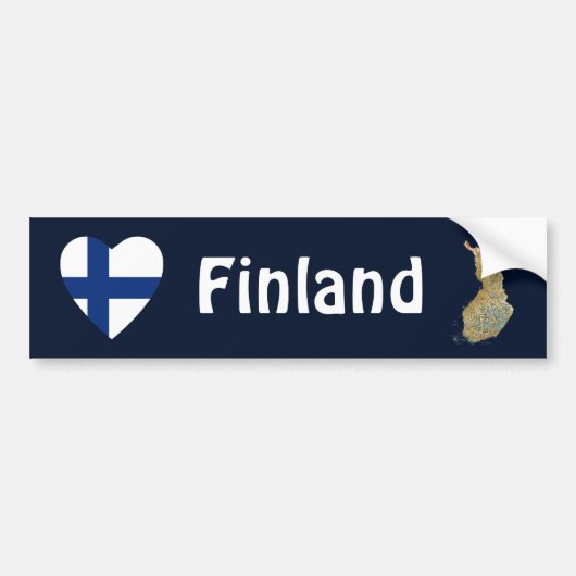Finland Markthart + Kaart Bumpersticker (Voorkant)