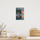 Finland Meer Reizen Kunst Vintage Poster (Keuken)