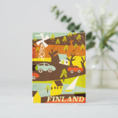 Finland mid century modern reisposter briefkaart (Staand voorkant)