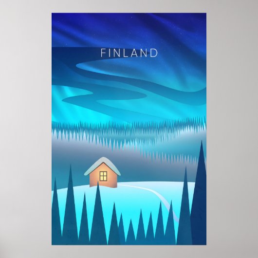 Finland Minimale Reisposter Poster (Voorkant)