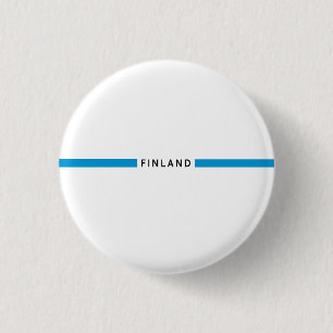 Finland minimalistische vlag ronde button 3,2 cm
