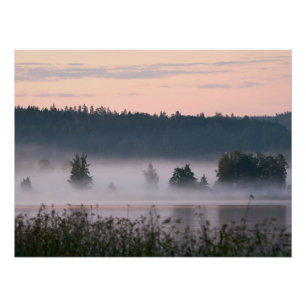 Finland mistig meerlandschap perfect poster