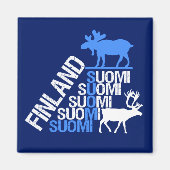 Finland Moose & Reindeer magnet (Voorkant)