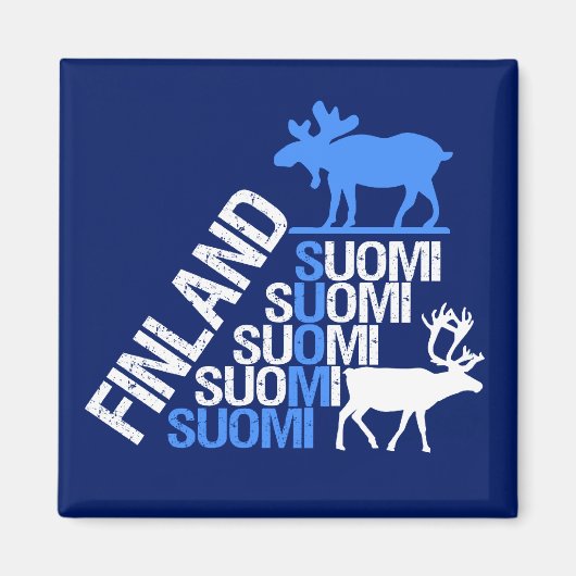 Finland Moose & Reindeer magnet (Voorkant)