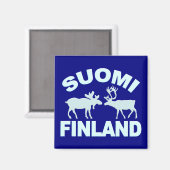 Finland Moose & Reindeer magnet (Voorkant / Achterkant)