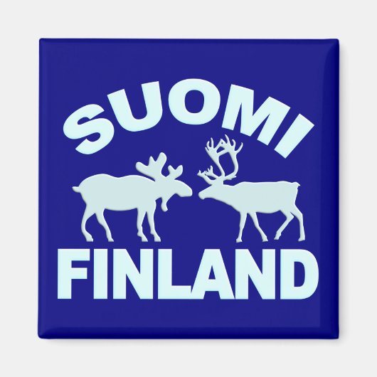 Finland Moose & Reindeer magnet (Voorkant)