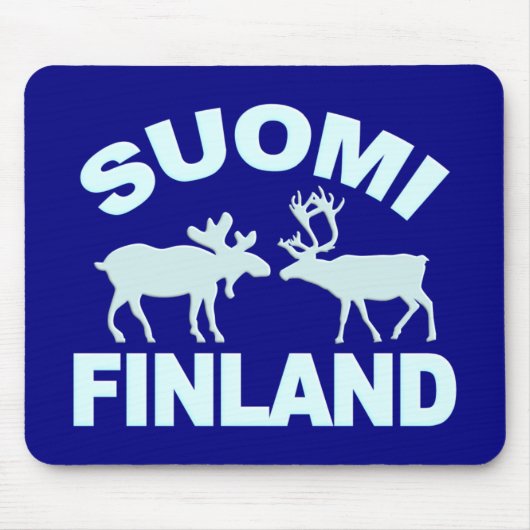 Finland Moose & Reindeer mousepad Muismat (Voorkant)