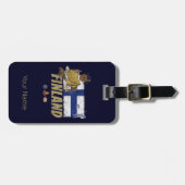 Finland Moose  Vlaggetent Retro Souvenir Bagagelabel (Voorkant horizontaal)