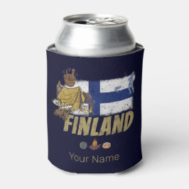 Finland Moose Vlaggetent Retro Souvenir Blikjeskoeler