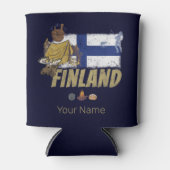 Finland Moose  Vlaggetent Retro Souvenir Blikjeskoeler (Voorkant)