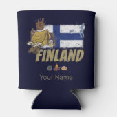 Finland Moose  Vlaggetent Retro Souvenir Blikjeskoeler (Achterkant)