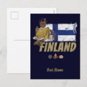 Finland Moose Vlaggetent Retro Souvenir Feestdagenkaart (Voorkant / Achterkant)