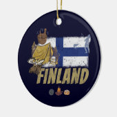 Finland Moose  Vlaggetent Retro Souvenir Keramisch Ornament (Links)